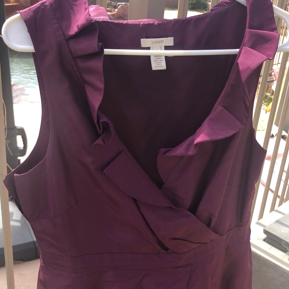 Jcrew 100% Silk Taffeta Ruffle Bridesmaid Dress